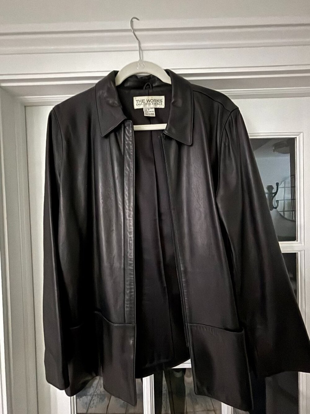 Saks Fifth Avenue Black Leather Jacket